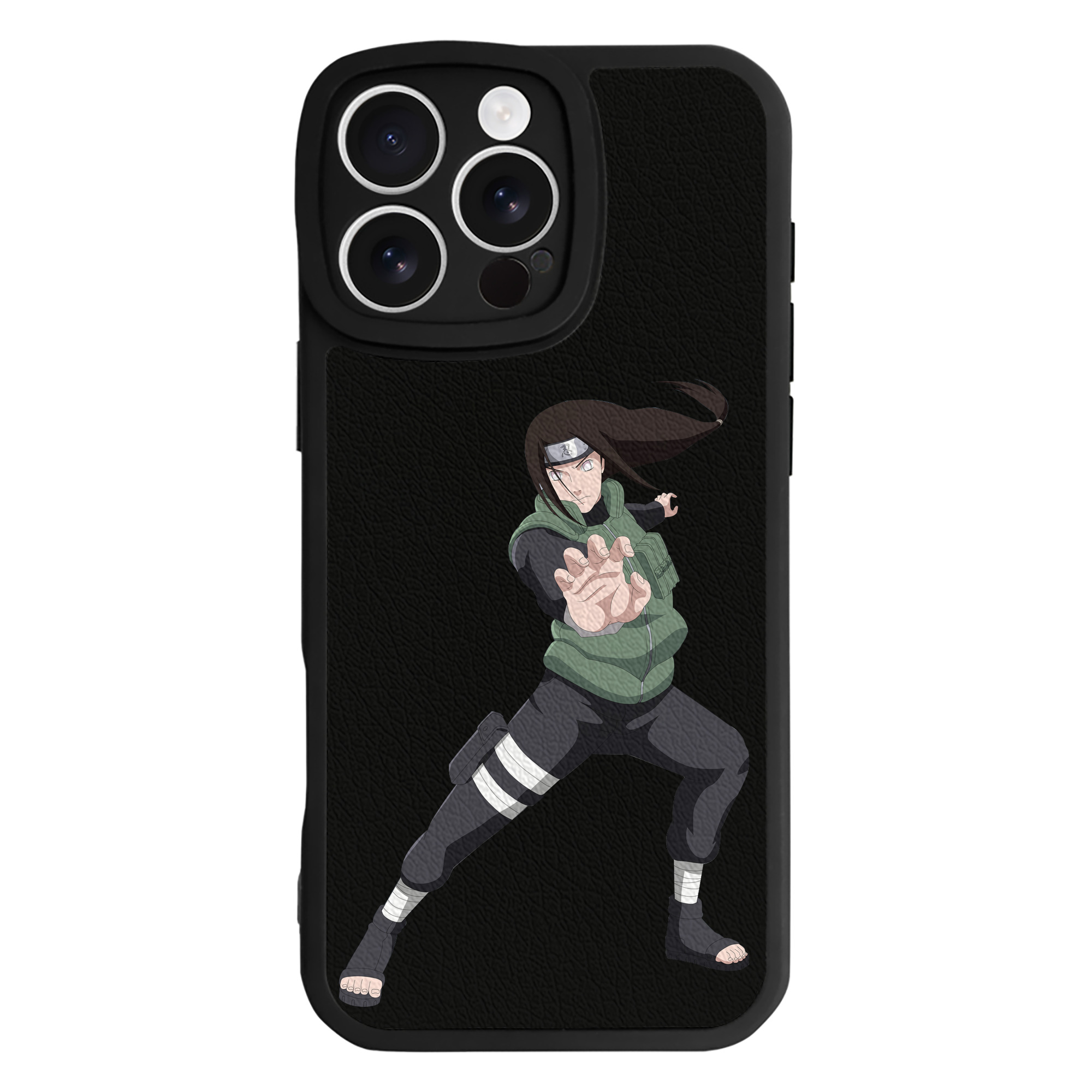 （画像用） NARUTO -ナルト- 日向ネジ Hyūga Neji 【iPhone 16シリーズ対応】シリコンスマホケース（レザー調） 材質：シリコン